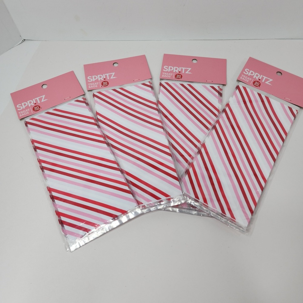 Valentine's Day Treat Bags Stripped Party Target Cello Spritz Wrap Gift 80 count
